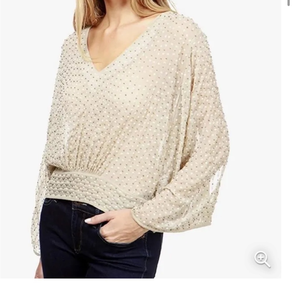 Lucky Brand Embellished Beaded Sequin Top Size Xsmall NWT